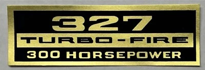 NUEVA CALCOMANÍA CUBIERTA VÁLVULA 327 TURBO FIRE 300 HP CHEVROLET LÁMINA ADHESIVA *CORRECTA* Foto 1 de 4