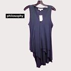 philosophy NEW Asymmetrical Hem Overlay Piece Knit Vest Top XXS