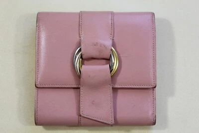 CARTIER VINTAGE ETERNIDAD TRIPLE ANILLOS CUERO CARTERA TRIPLE ITALIA ROSA ROSA Foto 1 de 4