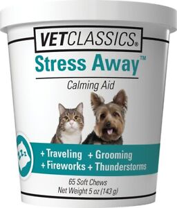 VetClassics Stress Away Dog Cat Calming Chews Anxiety Sleep Aid **BEST BY 9/22**