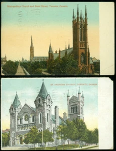 2 TORONTO ONTARIO CHURCH POSTCARDS - Imagen 1 de 1