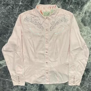 Vintage Roper Shirt Womens XL Western Pearl Snap Pink Rodeo Cowgirl Rockabilly - Picture 1 of 7