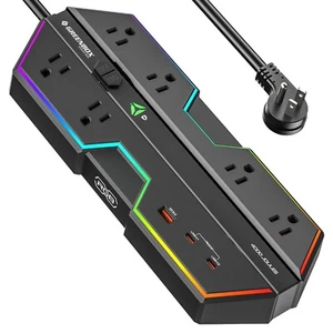 4000J Surge Protector Power Plug with USB Port PD 20W Charging, Christmas Gifts - Picture 1 of 6