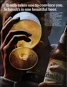 1968 Man drinking Schmidt's Beer from glass Norristown retro photo print ad L84 - Picture 1 of 1