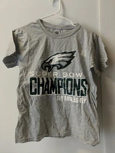 NFL Philadelphia eagles MO T-shirt Sz YOUTH XL superbowl champs FLY gray~ BAG367 - Picture 1 of 2