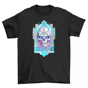 Blue Tech Anime Skull - Divertida Camiseta Gráfica Calavera, Camiseta Algodón Unisex, Perfecta - Imagen 1 de 46