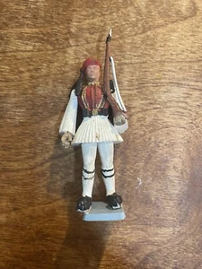 Vintage Aohna Pal Greek Toy Soldier Bayonet Rifleman Handmade Greece 3" - Picture 1 of 4