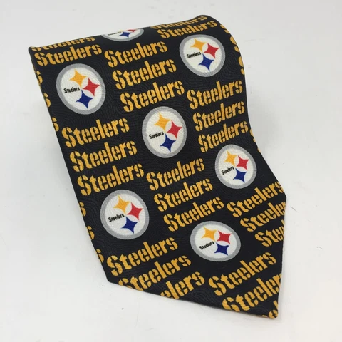 Pittsburg Steelers Logo NFL Tie Football Necktie Yellow Letters AFL Novelty Cover