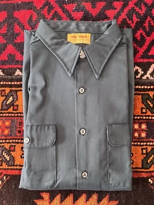 Camisa de Trabajo Big Yank Azul Marino Sarga Años 70 De Colección Ropa de Trabajo EE. UU. Stock Muerto Talla 2XL Foto 1 de 4