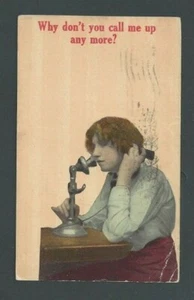 1916 Post Card Vintage Humor Why Dont You Call Me Anymore? - Picture 1 of 1