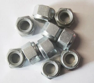 3/8 BSW Nyloc nuys, nylon insert - zinc plated - (Qty 10) Whitworth - Picture 1 of 1