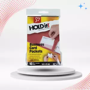 Holdit!® Business Card Pockets Top Loading 3 3/4" X 2 3/8" 10 Pack - Picture 1 of 4