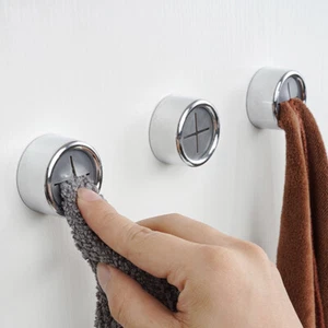 Small Hook Towel Plug Holder Wall Mounted Bathroom Organizers Kitchen Rags Clips - Picture 1 of 7