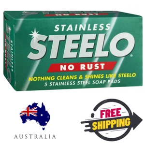 Steelo Stainless Soap Pads Metalware Polish Cleaner (Pack of 5)-AU NEW,Free Ship - Picture 1 of 6