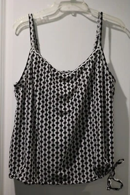 Traje de baño Traje de baño Top Tankini Jaclyn Smith Talla 18 Negro Blanco Nuevo sin etiquetas Foto 1 de 2