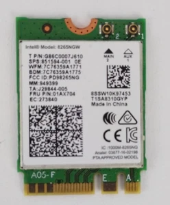 Hp Probook 450 G5 Scheda Wireless Wifi WLAN Intel 8265ngw 01ax704 851594-001 - Photo 1/1