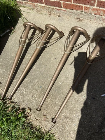Mid Century Set 4 Kitchen Hairpin Table Legs W/Pins Cover