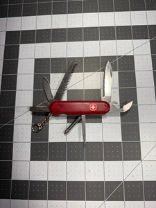Wenger Backpacker Serrated Pocket Knife Swiss 85MM Clip Point Red RARE - 8606 - Picture 1 of 13