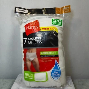 Calzoncillo blanco Hanes sin etiquetas cómodo suave tiro completo talla XL (40-42) 7 pares de algodón - Imagen 1 de 4