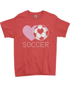 Love Heart Soccer Youth T-Shirt Cute Valentine's Day Gift - Picture 1 of 12