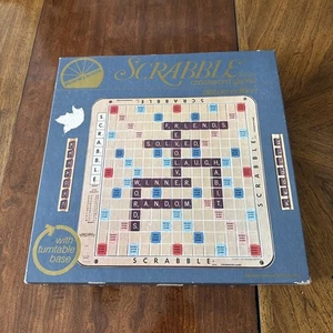 BURGANDY BASE TURNTABLE SCRABBLE crossword deluxe COMPLETE Selchow & Righter 82 - Picture 1 of 13