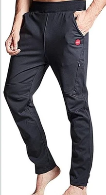 Souke Sports Men's Winter Cycling Trousers Windproof with Zip Pockets Black 3XL - Image 1 of 4