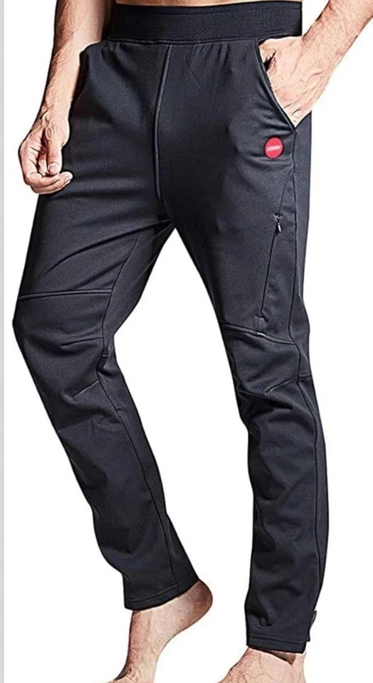 Souke Sports Men's Winter Cycling Trousers Windproof with Zip Pockets Black 3XL - Image 1 of 4