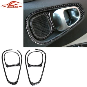 Juego de 4 molduras de cubierta de altavoz de manija de puerta trasera de fibra de carbono para Fiat 500L 2014-2017 - Imagen 1 de 7