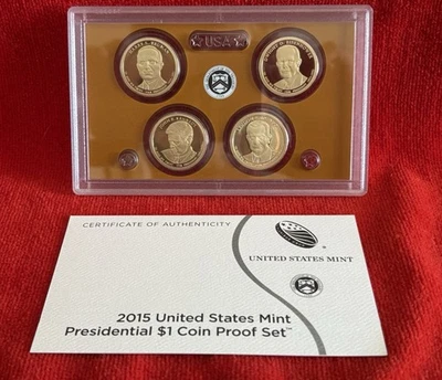 2015 S United States Mint Presidential $1 Coin Proof Set Box & Cert of Auth - Image 1 of 4