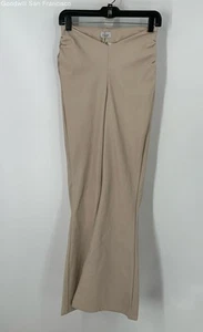 NWT Oh Polly Beige Regular Fit Flat Front Wide Leg Dress Womens Pants Size 6 - Picture 1 of 5