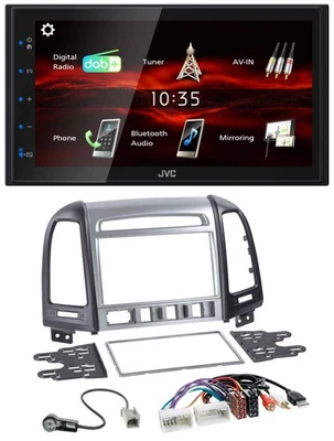 JVC USB Bluetooth MP3 DAB 2DIN Autoradio für Hyundai Santa Fe AUX USB 4 Schalter - Bild 1 von 4
