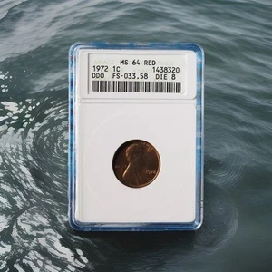 1972 Lincoln Memorial DDO, FS-108, DDO, Double Die Obverse, Red, ANACS, MS64 Red - Picture 1 of 7