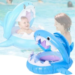 Baby Schwimmring mit Abnehmbarem Sonnendach Schwimmhilfe Schwimmsitz Kinder - Bild 1 von 7