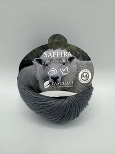 Pascuali Saffira Yarn Merino Wool Mulberry Silk 50g 218yds, #14 Gray (10 Pack) - Picture 1 of 2
