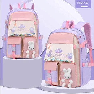 Cute Bunny Backpack For Girl Teenage Student Large Capacity Shoulder School Bag - Picture 1 of 24