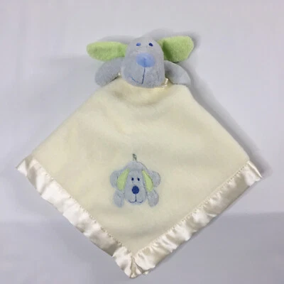 Blankets & Beyond Blue Green Puppy Dog Cream Baby Lovey Security Blanket - Image 1 of 4