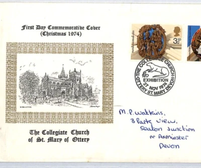 GB QEII FDC Christmas 1974 *ST MARY OF OTTERY* Devon First Day Cover ZM116 - Image 1 of 4