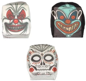 Creepy Hooded SHEER STRETCH ZOMBIE MASK Morph Costume-CLOWN-Sugar Skull-CHOOSE 1 - Picture 1 of 34
