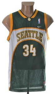 NBA SEATTLE SUPERSONICS BASKETBALL SHIRT #34 ALLEN NIKE XL BOYS - Picture 1 of 8
