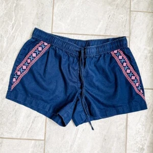 Pantalones Cortos Vineyard Vines Azul Marino Lino con Bordado Geométrico Rosa Talla XS - Imagen 1 de 6