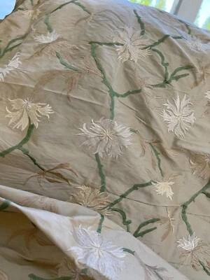 Designer Quality 100% Silk Shantung High End Embroidered Fabrics!!! - Image 1 of 4