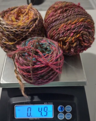 Hand Dyed Handspun Wool Blends Mystery Yarn Grab Bag Knitting Weaving Crochet - Image 1 of 2