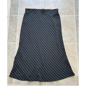 New No tags! Rachel Zoe Striped Midi Skirt A-Line Casual Black Size: 8 - Picture 1 of 9