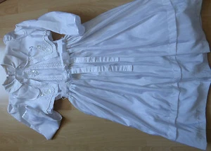 Komunionskleid Konfirmationskleid Hochzeit m. Stickerei + Bolero Weiß Gr. 152 - Bild 1 von 12