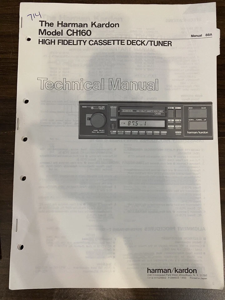Manual de servicio HARMAN KARDON CH160 CH-160 *ORIGINAL* LIBRO O PDF-ENVÍO GRATUITO  Foto 1 de 1