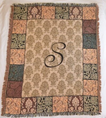 Throw Blanket Bedding Elegant Majestic Woven "S" Tapestry, 48” x 60” - Image 1 of 4