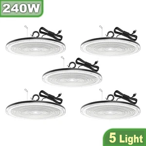5Pack 240W UFO Led High Bay Light Commercial Industrial Warehouse Light Fixtures - Picture 1 of 14