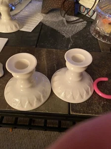 antique 1906 to 1930 pair of Lenox candle stick holders - Picture 1 of 3