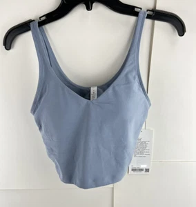 New Lululemon Align Tank Crop Bra Top Chambray Blue Yoga Gym Size 6 NWT - Picture 1 of 8