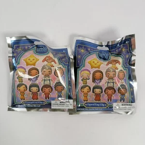 Lot Of 2 Disney Wish Figural Bag Clip Surprise Bag Collectible NEW SEALED - Picture 1 of 6